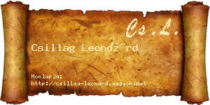 Csillag Leonárd névjegykártya